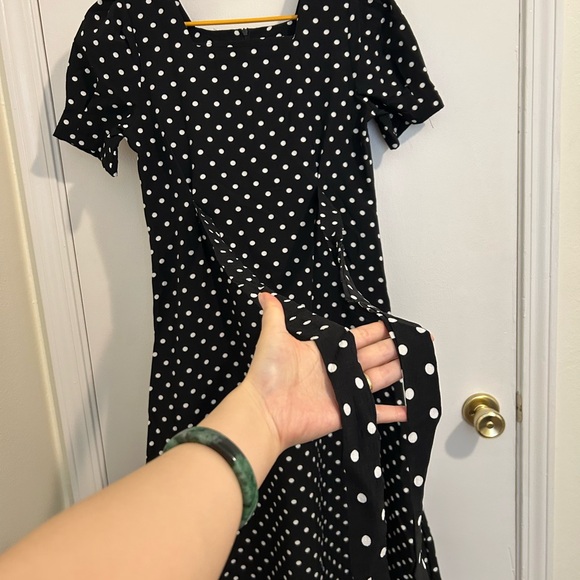 DAZY Nwot Black and White Polka Dot Midi Dress size M - Picture 15 of 15